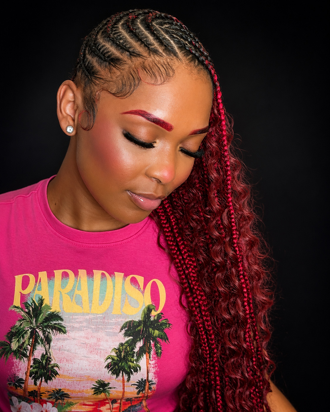 half stitch braid with natural style (custom style)