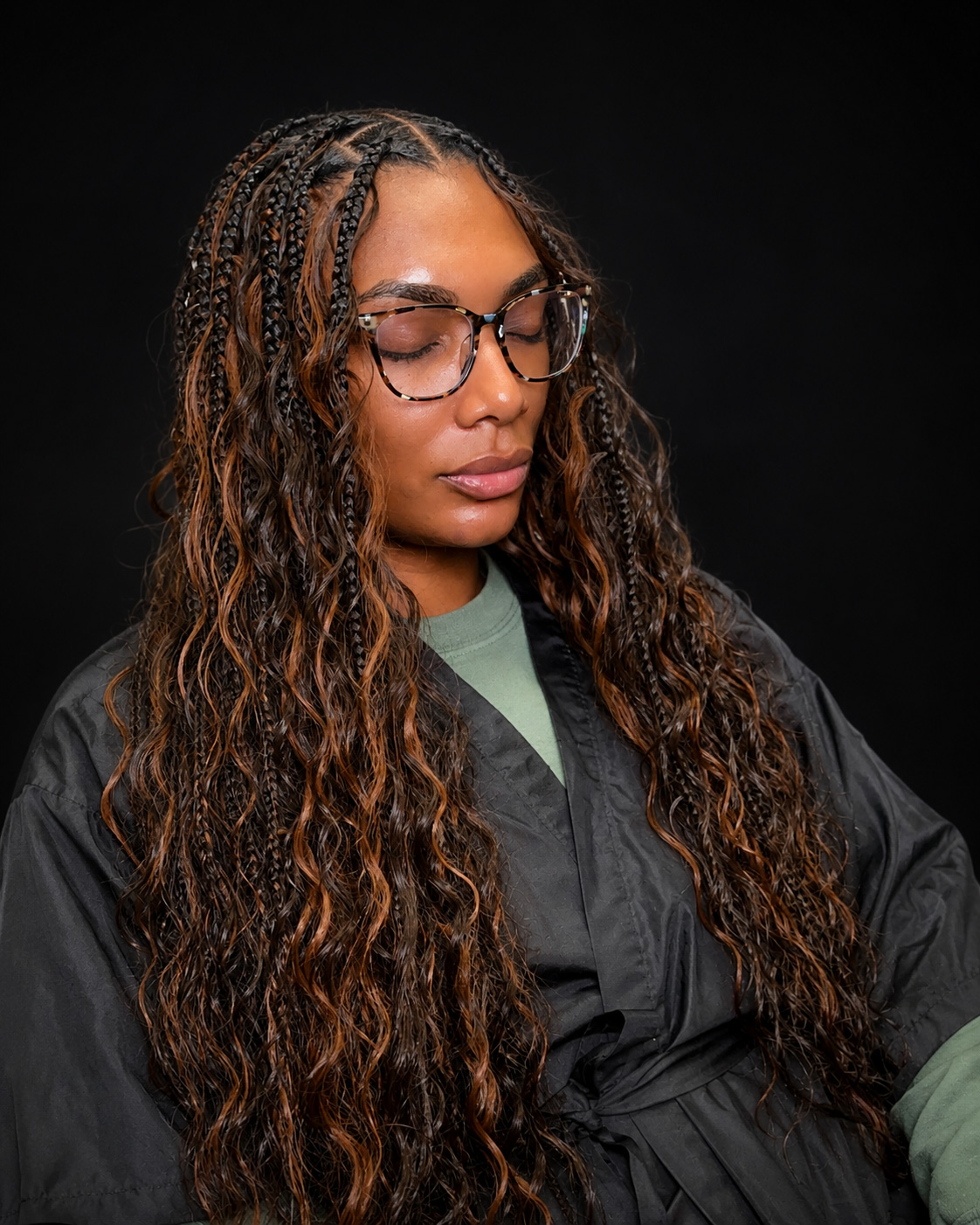 knotless bob with human boho