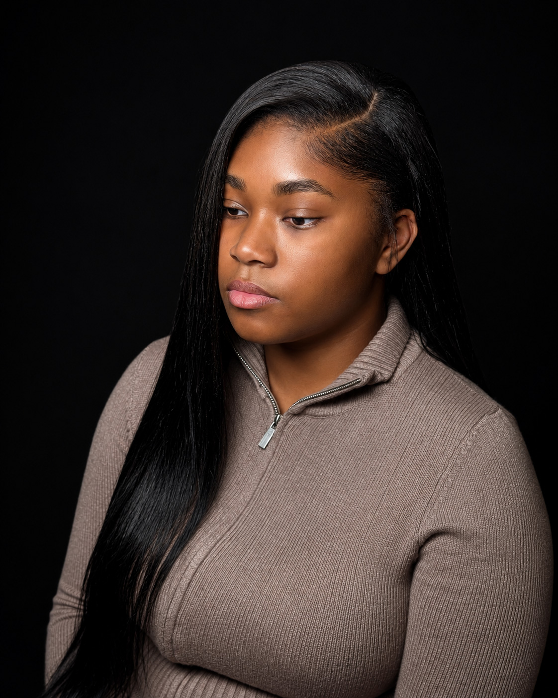 middle part traditional sew in
