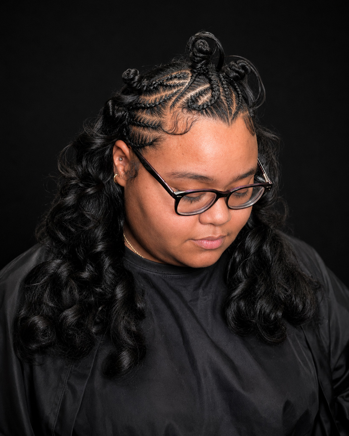 Freestyle stitch braids with natural style 